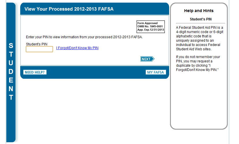 View Your Processed FAFSA